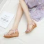 Roman Vintage / Retro Casual Sky Blue Pearl Womens Sandals 2021 5 cm Wedges T-Strap Open / Peep Toe Sandals High Heels