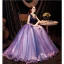 Fée Des Fleurs Bleu Marine Robe De Bal 2021 Princesse V-Cou Appliques En Dentelle Fleur Sans Manches Dos Nu Longue Robe De Ceremonie