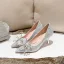 Charmant Gold Strass Schleife Pumps 2021 9 cm Thick Heels Spitzschuh Abend Pumps Hochhackige