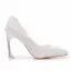 Elegant White Pearl Lace Flower Wedding Shoes 2021 9 cm Stiletto Heels Pointed Toe Wedding Pumps High Heels
