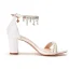 Charmant Weiß Perle Strass Brautschuhe 2021 7 cm Thick Heels Peeptoes Hochzeit Sandaletten Hochhackige