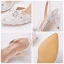 Chic / Belle Blanche À Bout Pointu Faux Diamant En Dentelle Fleur Chaussure De Mariée 2021 7 cm Talons Aiguilles Mariage Talons Hauts