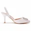 Edles Weiß Strass Ball Sandalen Damen 2021 7 cm Stilettos Spitzschuh Sandaletten Hochhackige