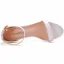 Sexy Blanche Soirée Cocktail Sandales Femme 2021 Bride Cheville 7 cm Talons Épais Peep Toes / Bout Ouvert Sandales Talons Hauts
