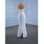 Luxus / Herrlich Weiß Perlenstickerei Strass Brautkleider / Hochzeitskleider 2021 Meerjungfrau Bandeau Ärmellos Rückenfreies Kapelle-Schleppe Hochzeit