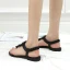 Bohême Été Noire Plage Plate Sandales Femme 2021 Faux Diamant T-Strap Peep Toes / Bout Ouvert Sandales