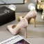 Charming Champagne Pearl Beading Rhinestone Wedding Shoes 2022 11 cm Stiletto Heels Pointed Toe Wedding Pumps High Heels