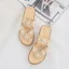 Bohemia Beige Summer Beach Flat Womens Sandals 2021 Pearl Rhinestone Lace Flower Open / Peep Toe Sandals