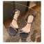 Sexy Silver Rhinestone Cocktail Party Evening Party Womens Sandals 2022 Leather Ankle Strap 9 cm Stiletto Heels Open / Peep Toe Sandals High Heels