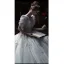 Luxury / Gorgeous White Beading Rhinestone Sequins Lace Flower Wedding Dresses 2022 Ball Gown Scoop Neck Short Sleeve Backless Royal Train Wedding
