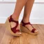 Romantic Black Street Wear Suede Womens Sandals 2021 8 cm Wedges Open / Peep Toe Sandals