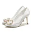 Élégant Ivoire Faux Diamant Perle Chaussure De Mariée 2022 9 cm Talons Aiguilles À Bout Pointu Mariage Talons Hauts