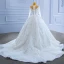 High-end Luxury / Gorgeous White Handmade  Beading Rhinestone Sequins Wedding Dresses 2022 Ball Gown Scoop Neck Long Sleeve Chapel Train Wedding