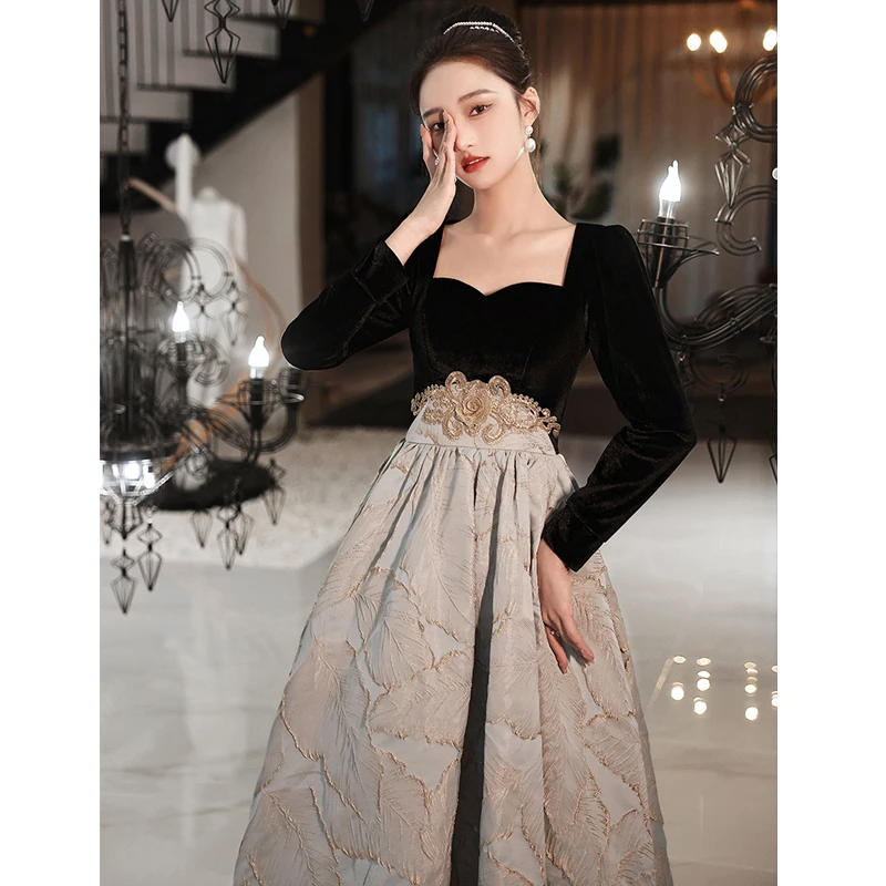navy blue dress for baby girl 2022 Long Prom Dresses,winter Formal Dresses