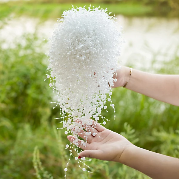 Stunning White Handmade  Pearl Wedding Flowers 2022 Accessories