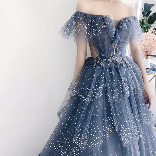 Charmant Meeresblau Ballkleider 2022 A Linie Bandeau Perlenstickerei Strass Pailletten Ärmellos Rückenfreies Sweep / Pinsel Zug Festliche Kleider