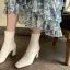 Vintage Brun Gateklær Vinter Boots Dame 2022 6 cm Tykk Hæler Firkantetå Boots