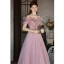 Charmant Rougissant Rose Robe De Bal 2022 Princesse Volants De l'épaule Glitter Perlage Paillettes Faux Diamant Manches Courtes Dos Nu Longue Robe De Ceremonie