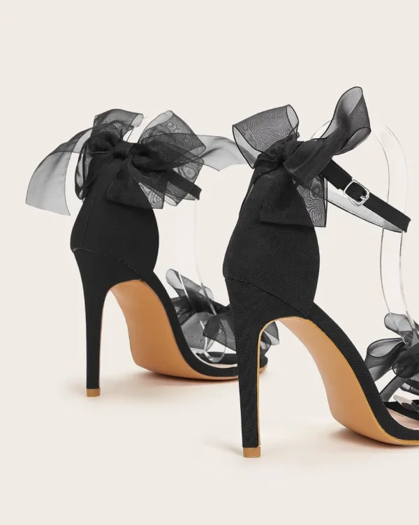 Fashion White Wedding Shoes 2021 Bow Ankle Strap 11 cm Stiletto Heels Open / Peep Toe Wedding Sandals High Heels