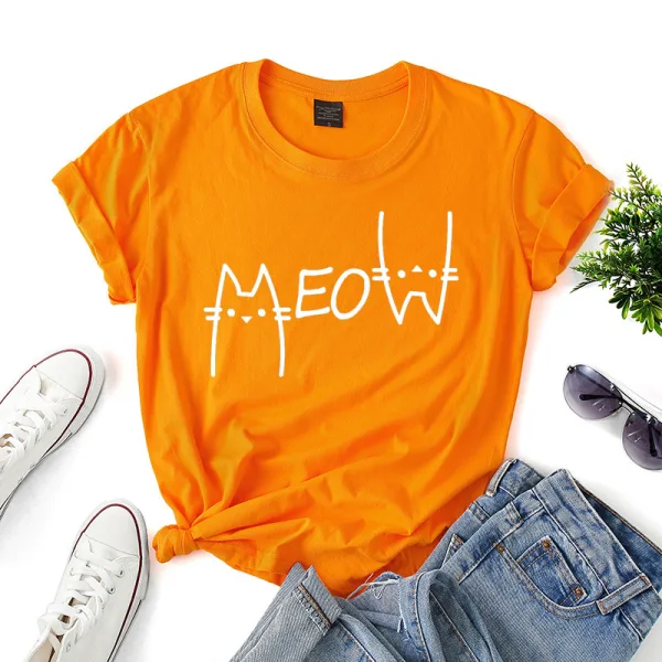 Lovely Summer White Loose Street Wear Cotton T-Shirts 2021 Scoop Neck Short Sleeve Women's Tops T-shirt