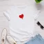 Schön Sommer Schwarz Freizeit Herzförmig Ballon Drucken T-Shirts 2021 Baumwolle Rundhalsausschnitt Kurze Ärmel Lose Damen Oberteile