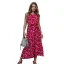 Bohemia Summer Beach Street Wear Black White Spotted 2021 A-Line / Princess Halter Sash Bow Sleeveless Tea-length Maxi Dresses Women Maxi Dresses Dresses