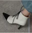 Chic / Beautiful Beige Casual Two Tone Womens Boots 2020 Leather 8 cm Stiletto Heels Pointed Toe Boots