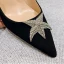 Sexy Black Evening Party Rhinestone Pumps 2020 Leather 9 cm Stiletto Heels Pointed Toe Pumps