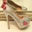Charmant Argenté Faux Diamant Chaussure De Mariée 2020 Noeud Cuir Imperméables 14 cm Talons Aiguilles À Bout Rond Mariage Escarpins