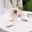 Schöne Weiß Ball Damenschuhe 2020 Perle Spitze Blumen Knöchelriemen 9 cm Stilettos Spitzschuh High Heels