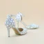Sexy Multi-Couleurs Faux Diamant Soirée Sandales Femme 2020 Bride Cheville 8 cm Talons Aiguilles À Bout Pointu Sandales