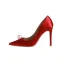 Chic Ivoire Perle Chaussure De Mariée 2020 Cuir 10 cm Talons Aiguilles À Bout Pointu Mariage Escarpins