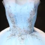 Élégant Bleu Ciel Robe De Bal 2021 Robe Boule Bretelles Spaghetti Perle Faux Diamant En Dentelle Fleur Sans Manches Dos Nu Longue Promo Robe De Ceremonie