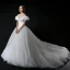 Cinderella Ocean Blue Prom Dresses 2018 Ball Gown Charmeuse Butterfly Off-The-Shoulder Backless Sleeveless Cathedral Train Formal Dresses