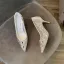 Sparkly Charming White Lace Rhinestone Wedding Shoes 2021 Tulle 7 cm Stiletto Heels Pointed Toe Wedding Pumps