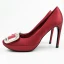 Edles Schwarz Strass Schnalle Ball Pumps 2021 Satin Wasserdichte 12 cm Stilettos Spitzschuh Pumps