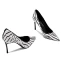 Chic / Belle Noire Blanche Daim Motif De Zebra Vêtement de rue Escarpins 2021 Cuir 10 cm Talons Aiguilles À Bout Pointu Escarpins