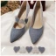 Schön Rosa Farbverlauf Kristall Brautschuhe 2021 Leder Herzförmig Pailletten 7 cm Thick Heels Spitzschuh Hochzeit Pumps