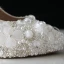 Sjarmerende Elfenben Perle Rhinestone Brudesko 2021 10 cm Stiletthæler Spisse Bryllup Pumps