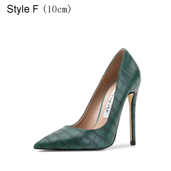 Fashion Black Evening Party Alligator Print Pumps 2021 10 cm Stiletto Heels High Heels Pointed Toe Pumps