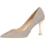 Charming Champagne Glitter Sequins Evening Party Pumps 2021 Leather 8 cm Stiletto Heels High Heels Pointed Toe Pumps