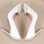 Élégant Blanche Soirée Satin Escarpins 2021 10 cm Talons Aiguilles Talons Hauts À Bout Pointu Escarpins