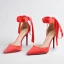 Sexy Champagne Soirée Satin Sandales Femme 2021 Bride Cheville Noeud 10 cm Talons Aiguilles Talons Hauts À Bout Pointu Sandales