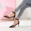 Fashion Beige Street Wear Spotted Womens Sandals 2021 Ankle Strap 7 cm Stiletto Heels Pointed Toe Sandals High Heels
