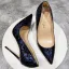 Vintage / Retro Navy Blue Hall Pumps 2021 12 cm Stiletto Heels High Heels Pointed Toe Pumps