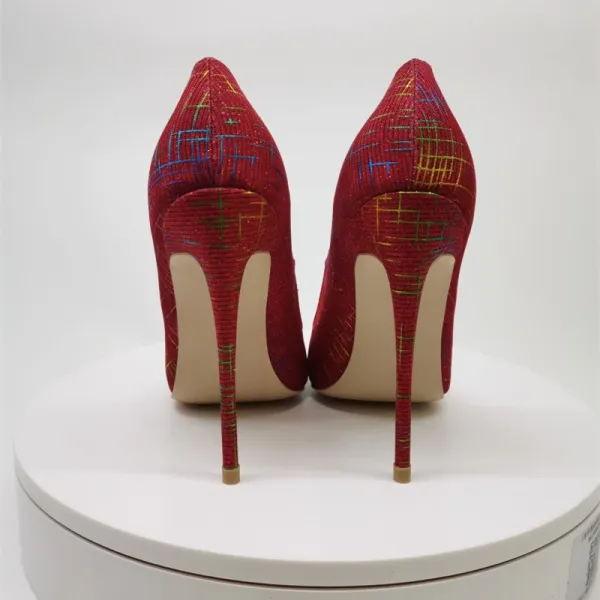 Chic / Beautiful Burgundy Prom Pumps 2021 12 cm Stiletto Heels High Heels Pointed Toe Pumps