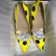 Chic / Beautiful Yellow Cartoon Outdoor / Garden Spotted Pumps 2021 12 cm Stiletto Heels Pointed Toe High Heels