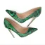 Amazing / Unique Dark Green Rave Club Doodle Pumps 2021 Patent Leather 12 cm Stiletto Heels Pointed Toe High Heels