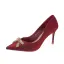 Charmant Burgunderrot Abend Strass Schleife Pumps 2021 8 cm Stilettos Spitzschuh Hochhackige