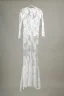 Sexy White Maxi Dresses 2018 Trumpet / Mermaid See-through Lace Flower V-Neck Long Sleeve Floor-Length / Long Womens Clothing